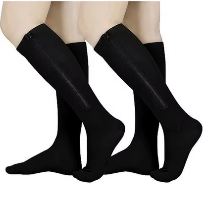 Bas de compression 15-20 mmhg avec fermeture éclair