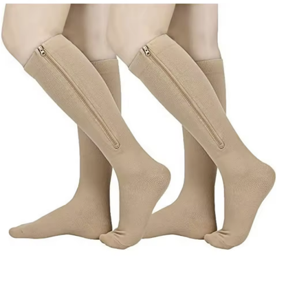 Bas de compression 15-20 mmhg avec fermeture éclair